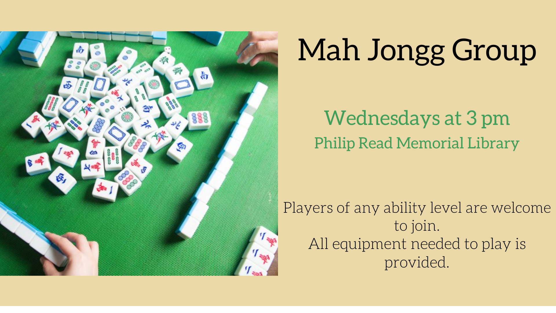 Mah Jongg group, Philip Read Memorial Library