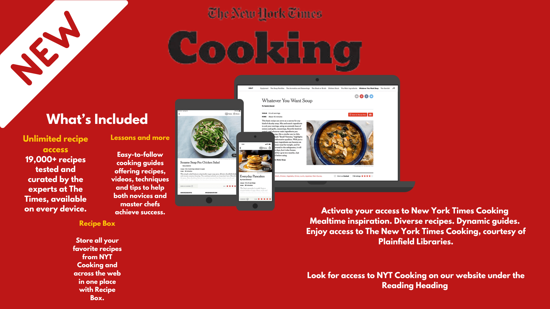 New York Times Cooking, Digital access,