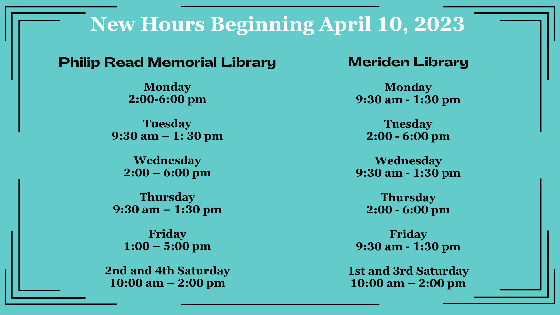 New hours