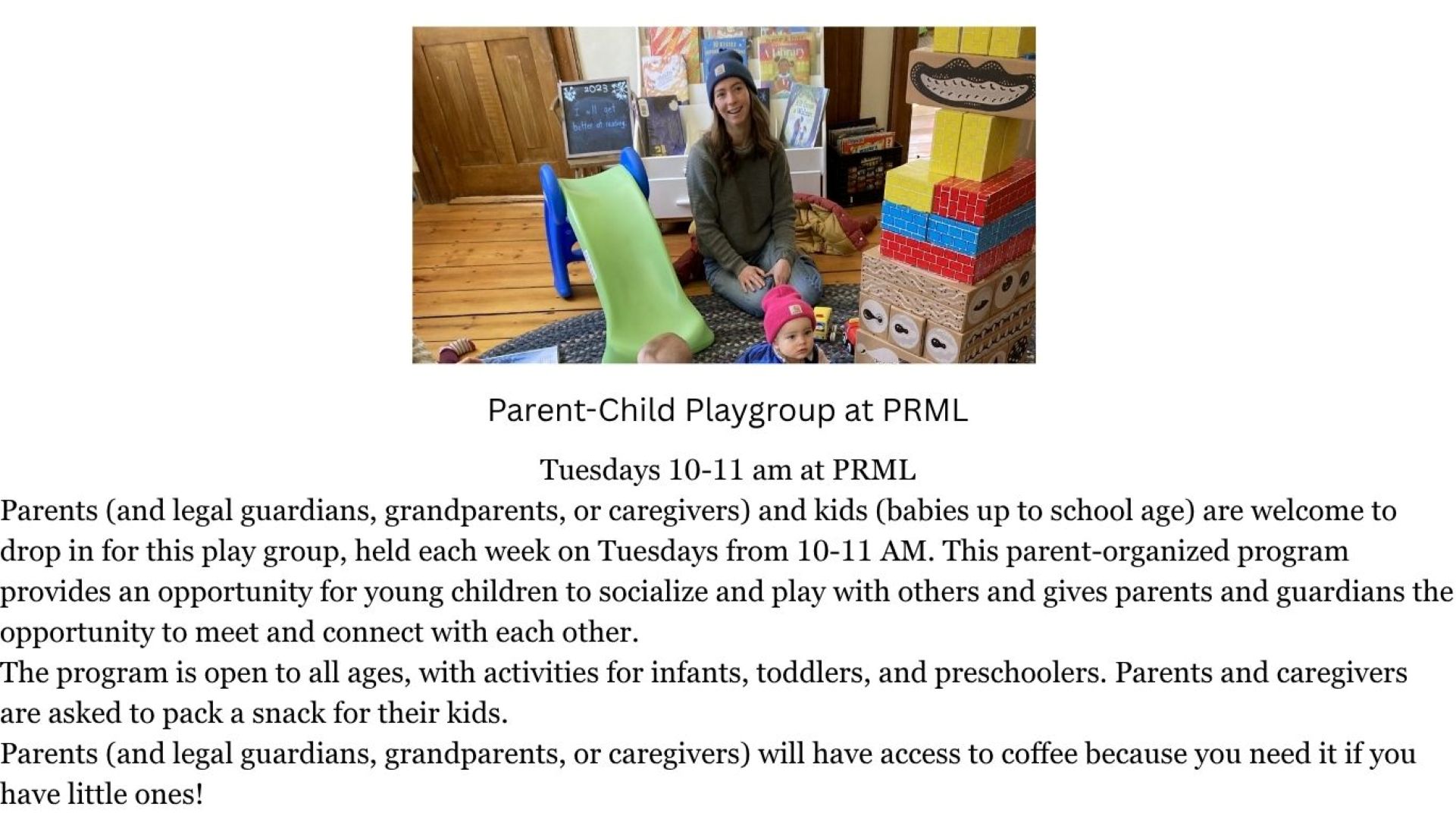 Parent-Child Playgroup at PRML
