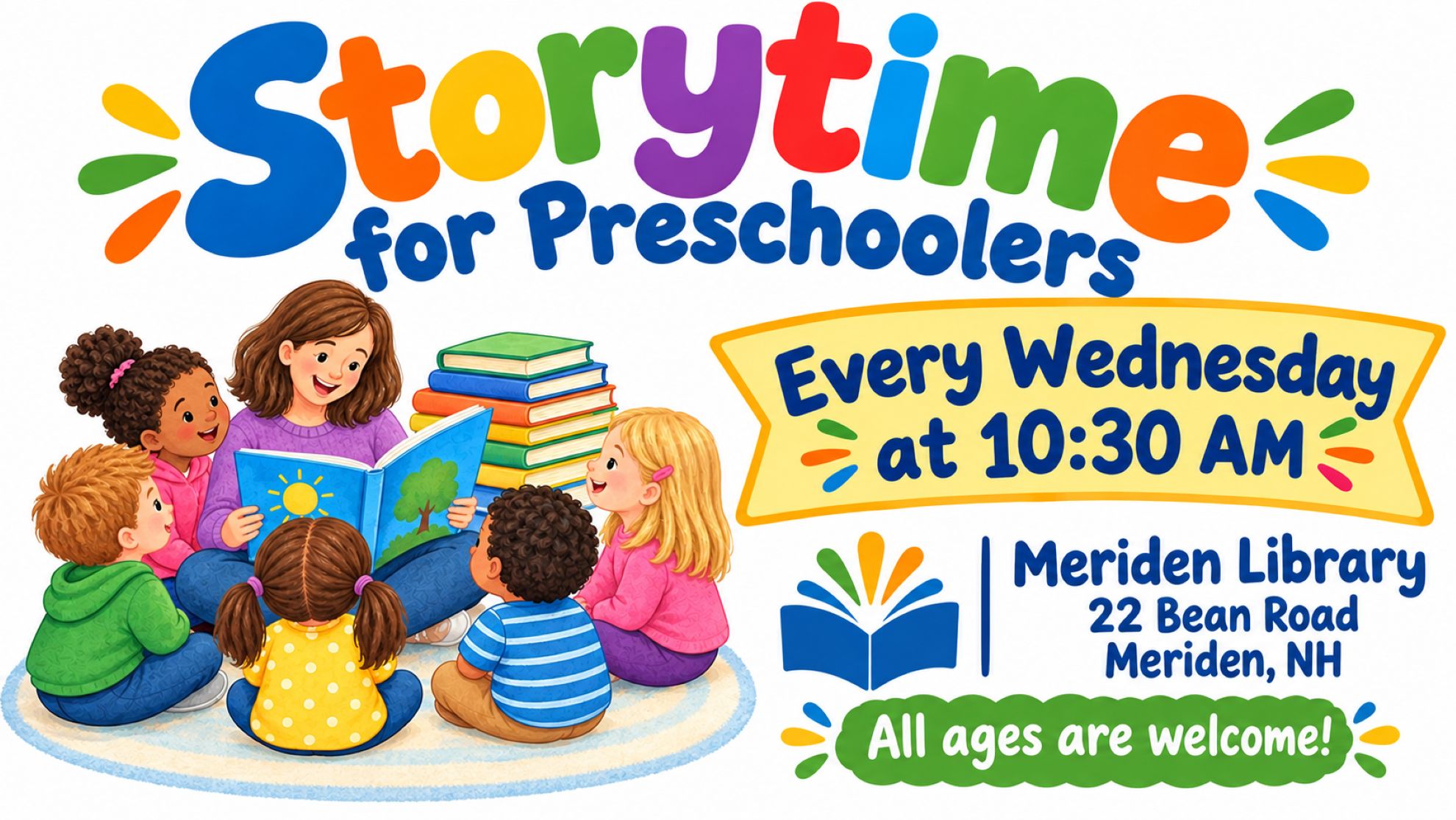 Storytime at the Meriden Library Wednesdays at 10:30AM