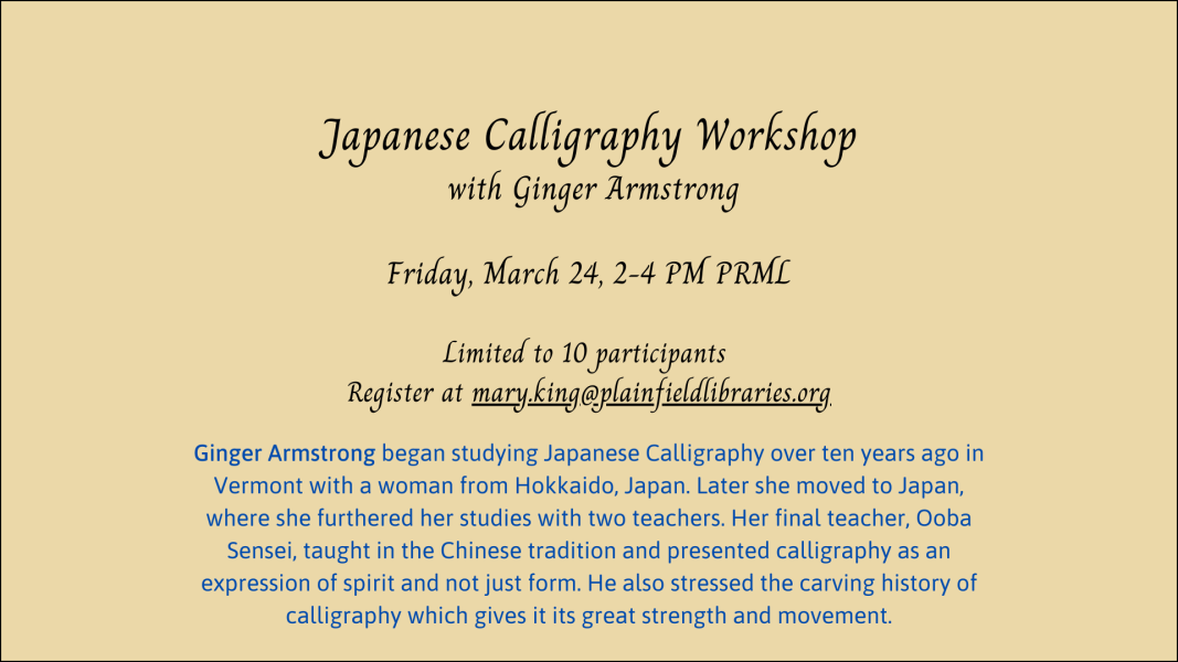 Japanese Calligraphy Workshop Ginger Armstrong