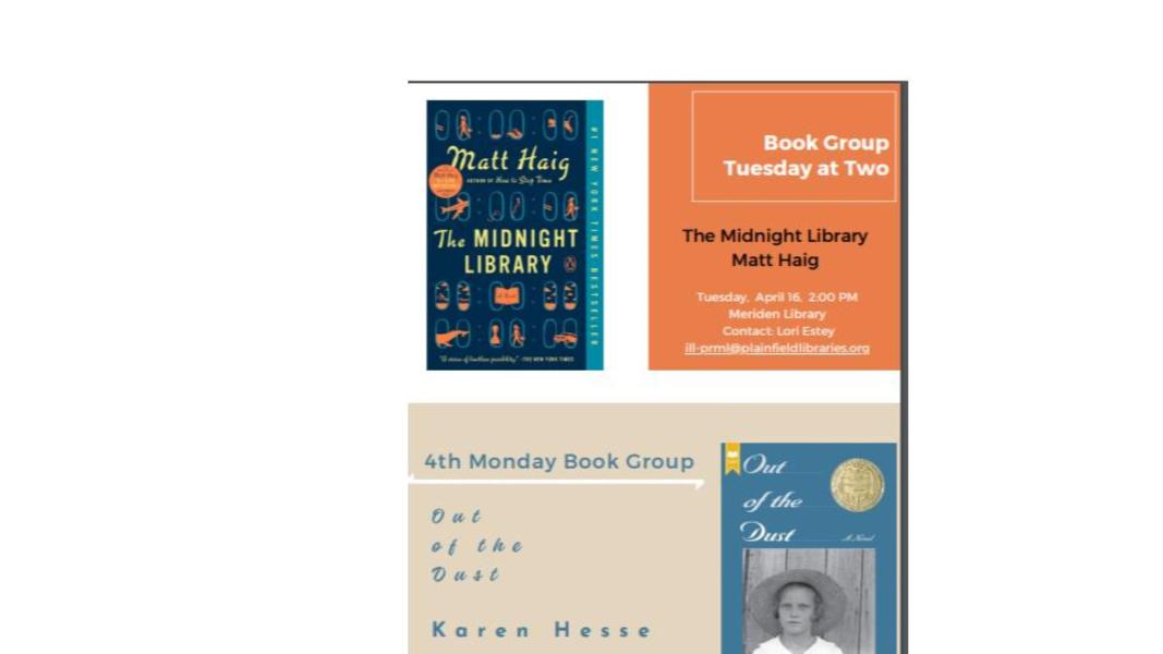 Book Groups for April
