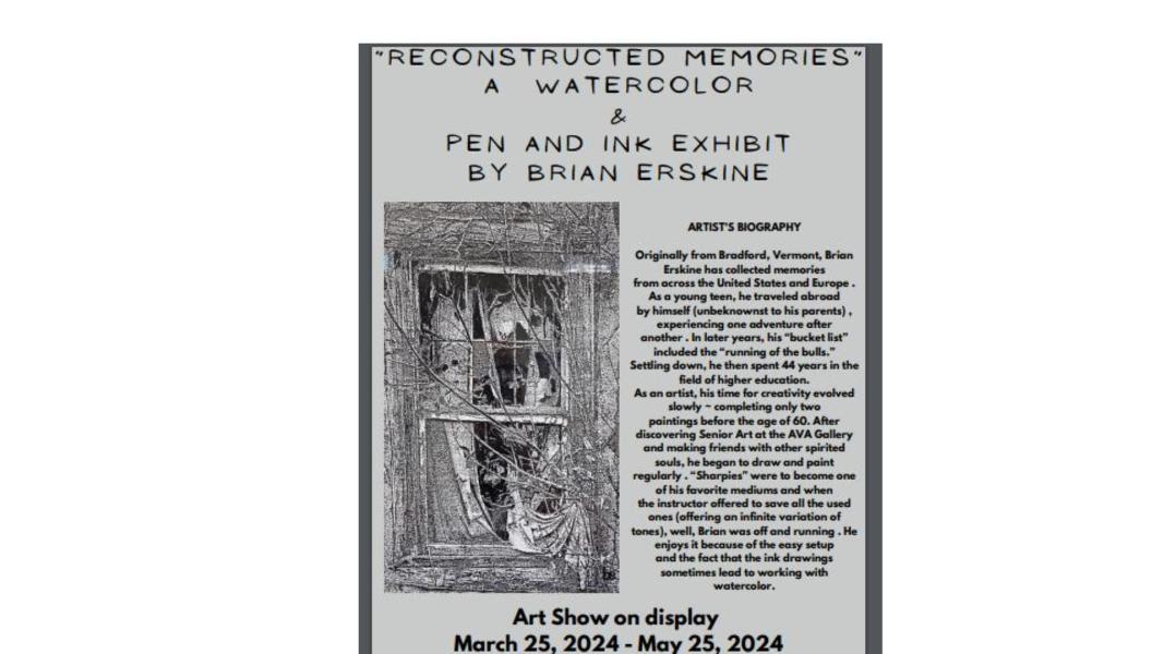 Brian Erskine: Reconstructed Memories (Pen & Ink) Exhibit at PRML