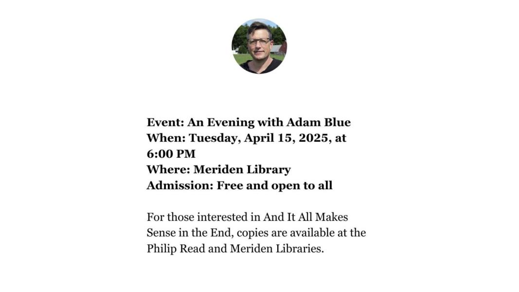 Local Author Series: Adam Blue