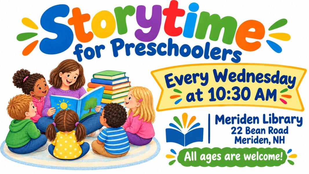 Storytime at the Meriden Library Wednesdays at 10:30AM